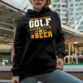 thumbnail image 2 of Forecast, Golf with a Chance of Beer with a Mug, Clubs & Balls, Golf Player, Golfing or Golfer Themed Merch Gift, Black Hooded Sweatshirt or Hoodie, Small, 2 of 5