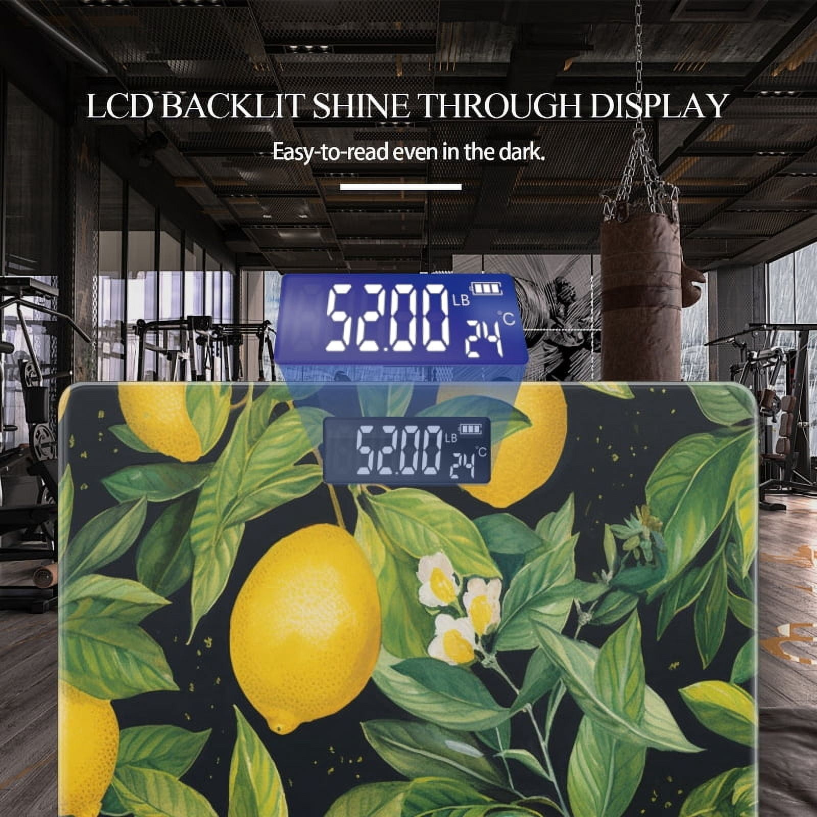Bathroom Scale, Highly Accurate Digital Body Scale,Precisely Measures Weight up to 400 lbs-Lemons And Lemon Tree Branches With Leaves And Flowers