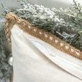 thumbnail image 5 of Phantoscope Farmhouse Burlap Linen Tailored Edge Decorative Throw Pillow Cover for Bed and Couch, 20" X 20", Off White, 2 Pack, 5 of 7
