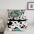 thumbnail image 5 of meiyoeat Leopard Cow Print Initial S Queen Comforter Set For Boys,Rustic Farmhouse Style Comforter Sets Queen,Black Reversible,3-Piece,1 Comforter And 2 Pillowcases, 5 of 7
