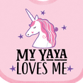 thumbnail image 4 of Inktastic My Yaya Loves Me Unicorn Girls Baby Bib, 4 of 4