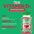 thumbnail image 3 of Human Beanz Kids Vitamin D3 Jelly Beans 1000 IU, Bone & Immune Support for Children, Vegetarian D3 Gummies, Gluten-Free Non-GMO Kosher Halal, 120 Strawberry Gummies, 3 of 9