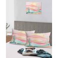 thumbnail image 5 of South West Boho Pillow Covers King Size 2 Pack, Abstract Pink Gold Mountains Cactus Soft Bed Throw Pillowcases Breathable Cooling Long Lumbar Body Pillow Sham Cover for Bed Sofa 20''x36'', 5 of 7