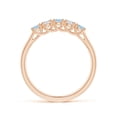 thumbnail image 2 of Angara Natural 0.24 Ct. Aquamarine with Diamond Non Eternity Ring in 14K Rose Gold for Women (Ring Size: 11.5), 2 of 9