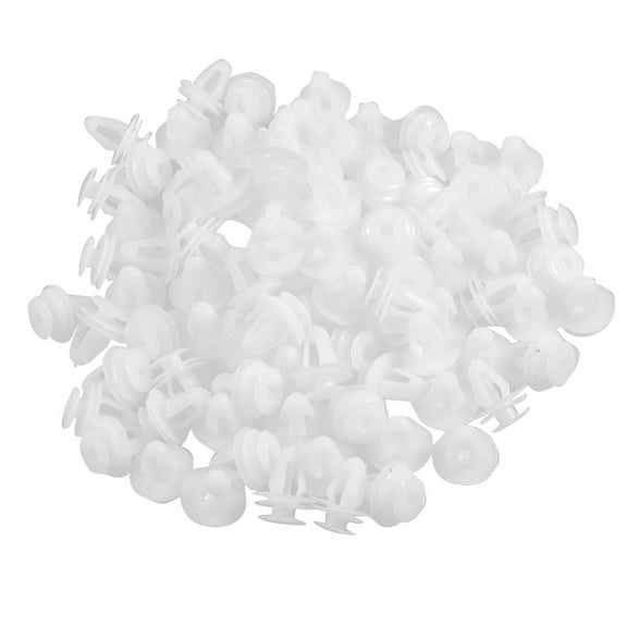 Unique Bargains 100 Pcs Car Door Trim Fender 10mm Hole White Plastic Rivets Fasteners