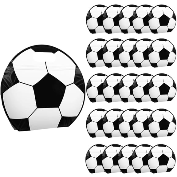 26 Pcs Soccer Snack Bags with Handles, Reusable Stand-up Bottom Goodie Bags for Soccer Game Day Birthday Party Supplies & Training Treat Bags