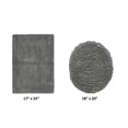thumbnail image 2 of Better Trends 2 Piece Bathroom Rugs Toilet Lid Cover Set 100% Cotton Water Absorbent Reversible Mat Machine Washable Bath Rug for Bathroom Floor Decor Toilet Seat Covers 18"x20"|17"x24" Gray Lux, 2 of 4