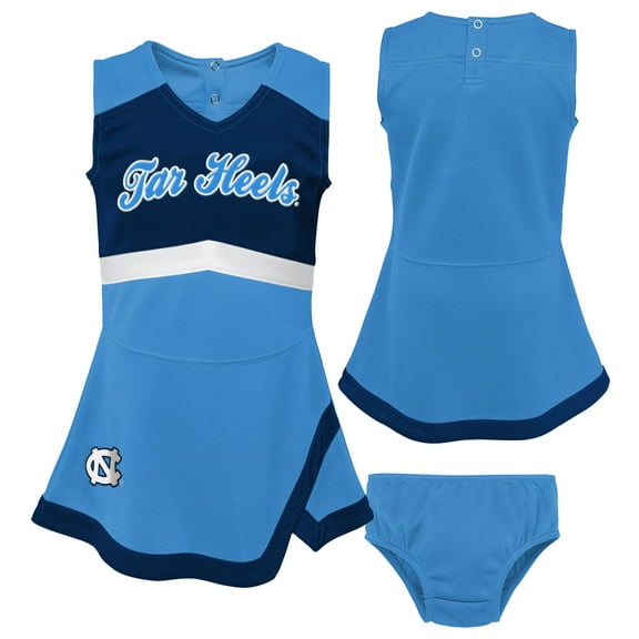 Girls Preschool Carolina Blue North Carolina Tar Heels Two-Piece Cheer Captain Jumper Dress & Bloomers Set