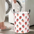 thumbnail image 5 of Honeii Hand Drawn Strawberry Print Laundry Hamper Basket,Baby Nursery Woven Storage Basket for Toys Bin,Pillows,Blankets,Clothes-, 5 of 6