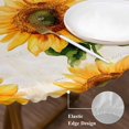 thumbnail image 4 of Vintage Sunflower Round Fitted Table Cover Watercolor Flowers Retro Farmhouse Waterproof Table Cloth with Elastic Edge Wipeable Tablecloth for Picnic Camping Party Fits 45"-54" Diameter, 4 of 8