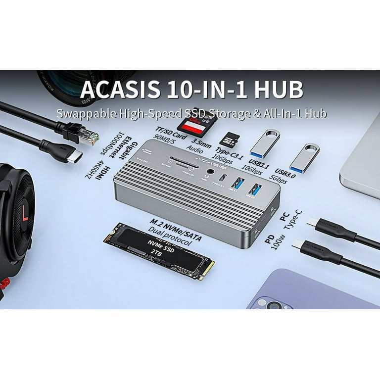 Acasis Swappable High-Speed SSD Storage & 10-In-1 Hub, Docking Station –  ACASIS Electronics
