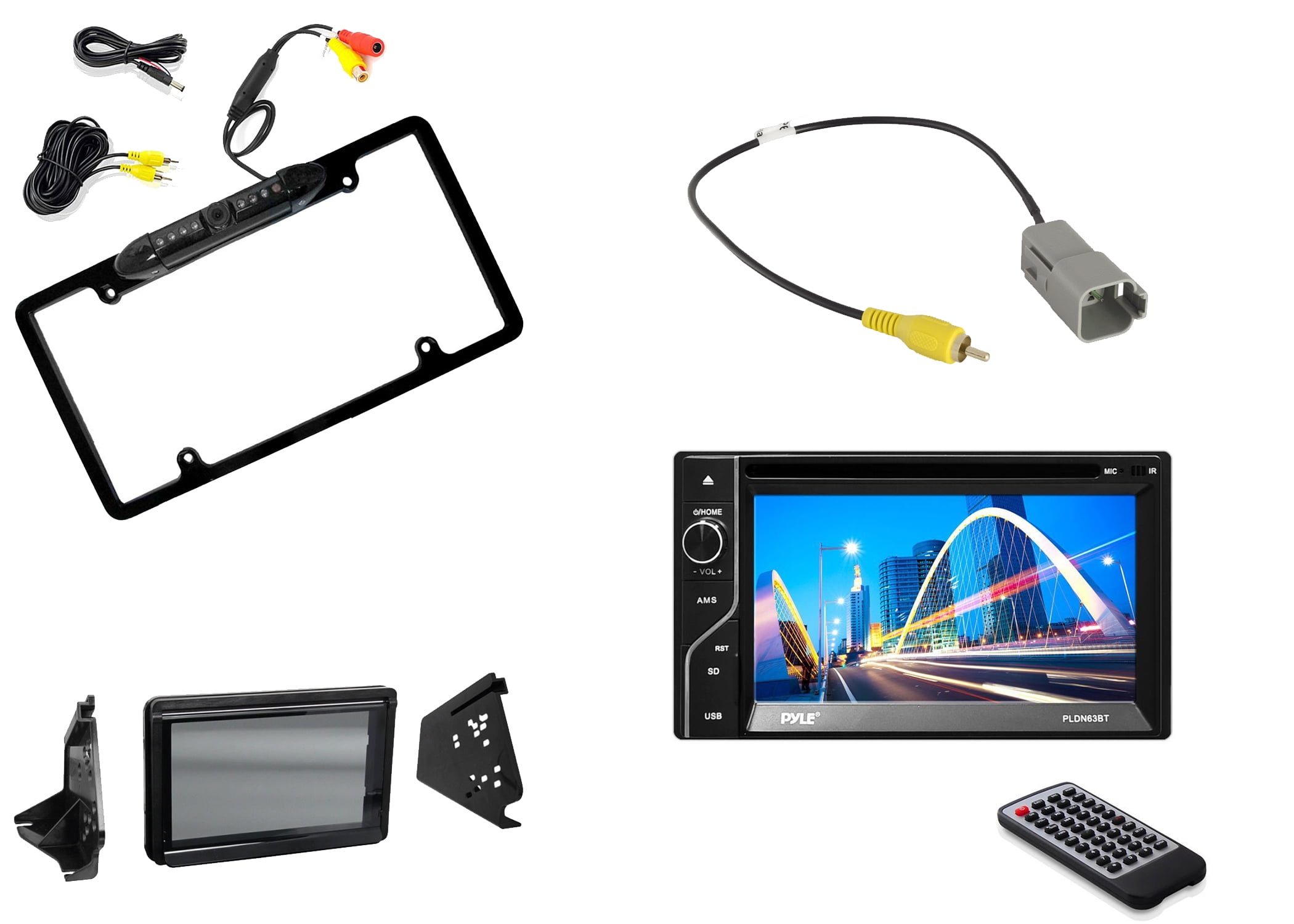 Pyle 2DIN Touchscreen MP3 USB AM/FM Bluetooth Stereo, Metra DoubleDIN