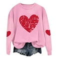 thumbnail image 7 of Leopard Valentines Tops Sweatshirt Womens Love Heart Elbow Patch Shirts Crew Neck Pullover Long Sleeve Oversized Blouse Tops Valentines Day Sweater Shirt, 7 of 7