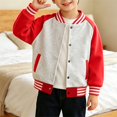 thumbnail image 5 of GiLiling Boys Girls Baseball Jacket School Uniform Fleece Coats Lightweight Jackets Kids Preppy Trendy Tops Long Sleeve Causal Coat (Red, 6-12 Months), 5 of 6
