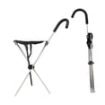 thumbnail image 3 of Bastón con asiento,Silla de caña de caminar plegable,Asiento de senderismo liviano anti -slip portátil,Silla para acampar Support Support Stool,Heces de mango triangular Capacidad de carga, 3 of 8