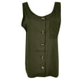 thumbnail image 6 of Annhoo Summer Womens Tank Tops Sleeveless Button down V Neck Tops Casual Solid Color Basic Blouse Tee with Pockets, 6 of 6