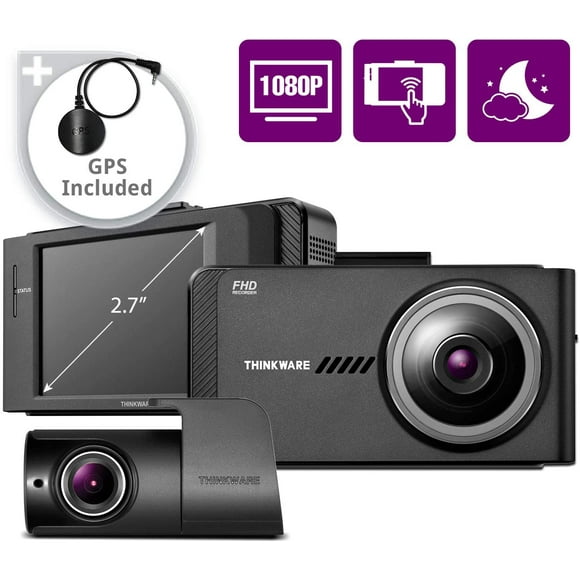 THINKWARE X700 Dual Dash Cam Front and Rear Camera for Cars, 1080P FHD, Dashboard Camera Recorder with G-Sensor, Car Camera W/Sony Sensor, GPS, Night Vision, 16GB, Optional Parking Mode- Renewed