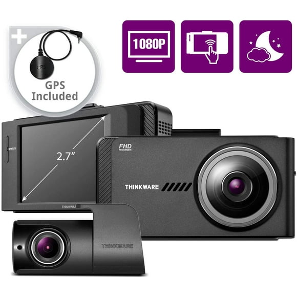 THINKWARE Caméra avant et Arrière à Double Tableau de Bord X700 pour Voitures, 1080P FHD, Enregistreur de Caméra de Tableau de Bord avec Capteur G, Caméra de Voiture avec Capteur Sony, GPS, Vision Nocturne, 16 Go, Mode de Stationnement Optionnel - Renouvelé