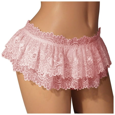 

SKSloeg Women Sexy Frill Lace Ruffle Knicker Panty Underwear Thong G-string Panties