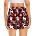 thumbnail image 4 of Uemuo Plaid Reindeer Snowflakes Pattern Women's Athletic Shorts High Waisted Running Shorts with Liner Pockets Gym Elastic Workout Shorts-Large, 4 of 9