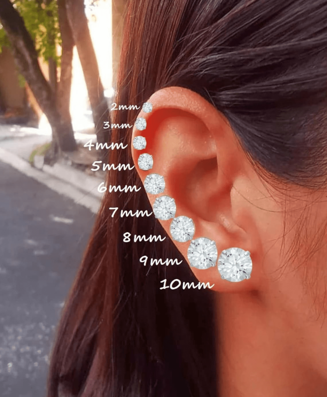 Moissanite Solitaire Stud Earrings, Certified D Color VVS1 Earrings, Skewbacks Earrings, 14k Gold Earrings With Gra