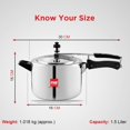 thumbnail image 2 of Kitchenmate Eco Aluminium Pressure Cooker With Inner Lid - 1.5 Liters, Silver, 3.25mm Thickness | Heavy Gauge Induction Base Cooker With Glossy Finish - Durable, Heat Resistant, 2 of 5