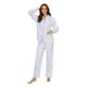 thumbnail image 5 of GLOBAL Conjunto de Pijamas de Franela para Mujer, Pijamas 100% Algodón para Mujer, Ropa de Estar por Casa, Manga Larga, Botón, Cordón en la Cintura, Ropa de Dormir Cálida, Morado de Ensueño S, 5 of 7
