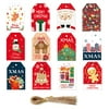 Doolland Christmas Tree Tag Gift Wrapping Twine Multicolor Cardboard 4.5X 6.8cm Holidays Labels Party Cards Xmas Hang Tags