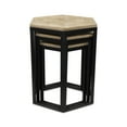 thumbnail image 4 of Contemporary Home Living Set of 3 Brown Contemporary Hexagon Nesting Tables 24.75", 4 of 4