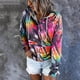 thumbnail image 5 of Sudaderas con capucha y cuello vuelto para mujer, sudaderas con estampado de manga larga, suéteres, Tops con cordón Fridja  FKASFK5022, 5 of 8