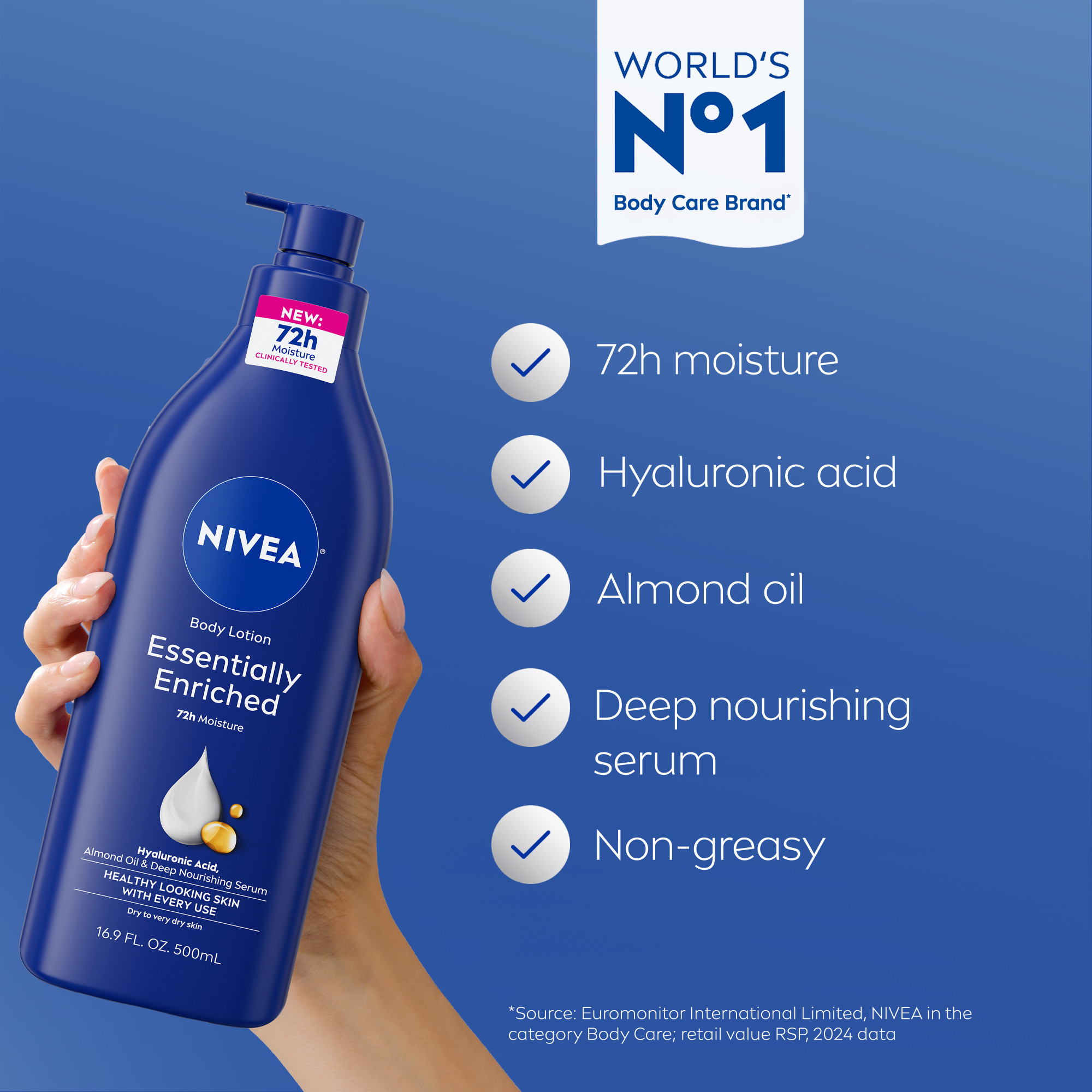Nivea Essentially Enriched Body Lotion, 16.9 oz photo 3