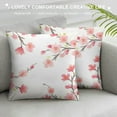 thumbnail image 3 of COMIO  Branch Cherry Blossom Flowers Throw Pillow Covers Pink White Square Pillow Cases for Decorative Cushion Bed Couch Sofa, 3 of 5
