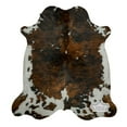 thumbnail image 4 of Dark Tricolor Cowhide Rug, 5x7 ft, Genuine Leather, Natural Cowhide for Modern & Rustic Decor, 4 of 8