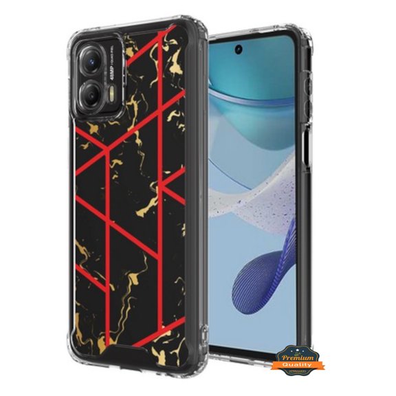 For Motorola Moto G Power 2023 Stylish Hybrid Fashion Marble Trendy Design Back PC Shockproof TPU Style Phone Case Cover by Xpression - Marble Black