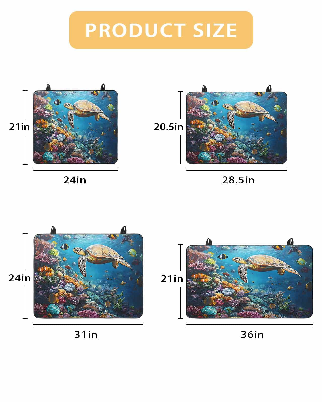 nqOlkjepod Large Induction Cooktop Protector Mat 36"x21", Summer Turtle Stove Top Covers for Electric Stove, Ocean Coral Underwater Sea Fish Animal Stove Burner Cover Mats, Glass Top Stove Cover