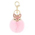 thumbnail image 1 of LLavero de mini Bola de piel de zorro hecho a mano, Bola de pompón de piel esponjosa con incrustaciones de diamantes de imitación, accesorios para bolso de mujer, llavero colgante para coche, 1 of 5