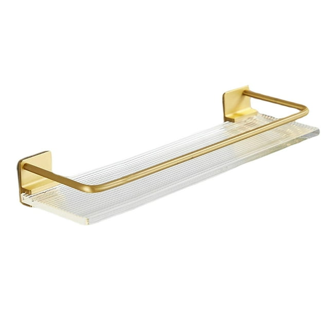 Estante flotante para baño, estante de pared acrílico montado en la pared, creativo, multipropósito, desmontable, sin perforaciones, estante de baño 40cm Soledad repisa flotante para baño