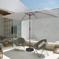 thumbnail image 4 of 6.5x10 ft Rectangular Patio Umbrellas Outdoor Market Umbrella with Push Button Tilt and Crank, Rectangle Table Umbrella 6 Sturdy Ribs UV Protection for Pool Garden Backyard Deck, Light Gray, 4 of 18