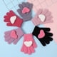 thumbnail image 5 of Guantes para niños, con cinco dedos, forrados de vellón, para otoño e invierno, para niños y niñas, bonitos guantes para niños, cálidos con dedos completos, 5 of 5