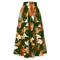 thumbnail image 6 of YDFCWXW Floral Maxi Skirt for Women Comfy Tiered Elastic High Waisted Skirts Vacation A-Line Flowy Swing Long Skirts Green, S, 6 of 7