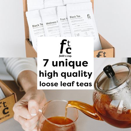 Field to Cup Tea Discovery Box - 7 high quality loose leaf teas - 35+ cups (2.5oz)