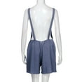 thumbnail image 5 of Babysbule Women Shorts Women Elastic Waist Dungarees Linen Cotton Pockets Rompers Playsuit Shorts BU/S, 5 of 5