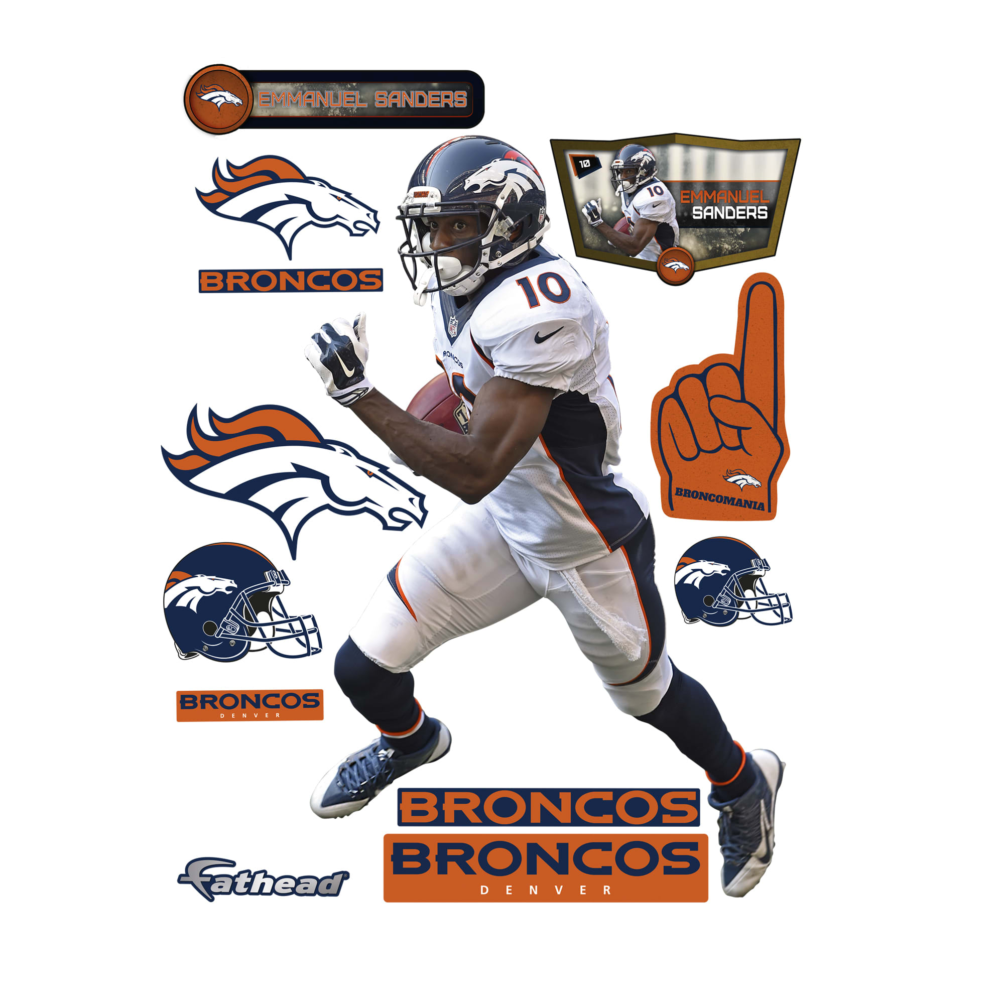 Fathead Emmanuel Sanders - Life-Size Officially Licensed NFL Removable Wall  Decal 