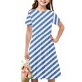 thumbnail image 2 of Ashirexll Teen Summer Dresses, Girls Summer Dresses, 4-14 Years Toddler Girls Summer Gradient Color Printed Short Sleeve Stretchy Dress A-Line Dress, 2 of 7
