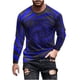 thumbnail image 2 of Blusas y camisas de manga larga con cuello redondo para hombre, blusa informal de manga larga con cuello redondo y estampado de rayas, blusa de poliéster para hombre, 2 of 5
