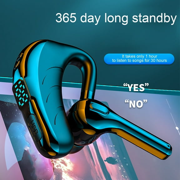 Naierhg X13 Bluetooth-compatible 5.0 Earphone Handsfree LED Digital Display Single Ear Wireless Headset with Mic for Fitness