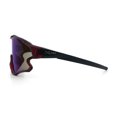 thumbnail image 6 of Kids Size Boys Xloop Shield Color Mirror Plastic Wrap Around Sport Sunglasses Burgundy - Blue Mirror, 6 of 7