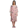 thumbnail image 1 of Moomaya Cotton Sleepwear For Ladies Printed Round Neck Button Placket Nightdress, 1 of 6