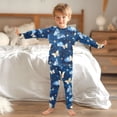 thumbnail image 6 of Blue Golden Butterfly Cotton Pajamas 2 Piece Set Sleepwear Soft and Comfortable Homewear Nightwear, 6 of 7