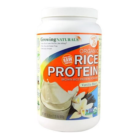Growing Naturals Organic Rice Protein Powder, Vanilla, 24g Protein, 2.0